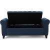 Christopher Knight Home Keiko Fabric Armed Storage Bench, Dark Blue, Dimensions: 19.75”D x 50.00”W x 20.5”H