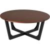 Christopher Knight Home Lemas Acacia Wood Coffee Table, 44.2″ W Round Modern Sofa Side Table with Wood Base, Modern Indoor Accent Table for Living Room Bedroom Home Office, Brown+Black