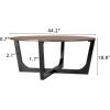 Christopher Knight Home Lemas Acacia Wood Coffee Table, 44.2″ W Round Modern Sofa Side Table with Wood Base, Modern Indoor Accent Table for Living Room Bedroom Home Office, Brown+Black