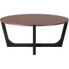 Christopher Knight Home Lemas Acacia Wood Coffee Table, 44.2″ W Round Modern Sofa Side Table with Wood Base, Modern Indoor Accent Table for Living Room Bedroom Home Office, Brown+Black