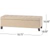 Christopher Knight Home Mission Tufted Fabric Storage Ottoman Bench, Dark Beige(Dark Beige)
