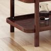 Christopher Knight Home Morse Bar Cart 3-Tiers Solid Acacia Wood Brown Mahogany Finish