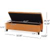 Christopher Knight Home Velvet Storage Ottoman,Rectangular Ottoman Bench,Upholstered Storage Bench,Foot Rest Bench for Living Room, Entryway and Bed Room,Burnt Orange(Burnt Orange)