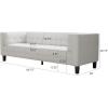 Christopher Knight Home Viola 3 Seater Low Profile Sofa, Upholstered Tufted Couch, Velvet Sofa with Armrests, Comfort Modern 3 Seater Couch for Living Room Bedroom Home Rest, Ivory(White)