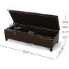 Christopher Knight Home York Bonded Leather Storage Ottoman Bench, Brown(Brown)