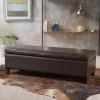 Christopher Knight Home York Bonded Leather Storage Ottoman Bench, Brown(Brown)