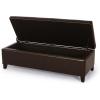 Christopher Knight Home York Bonded Leather Storage Ottoman Bench, Brown(Brown)