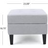 Christopher Knight Home Zahra Fabric Storage Ottoman, Light Grey
