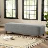 Christopher Knight Home Boucle Ottoman, Rectangular Ottoman Bench, Foot Rest Bench, 60.25″ Long Side Stool, Soft Seating, Upholstered Foot Stool for Living Room, Entryway and Bed Room, 250lbs Gray(Grey)