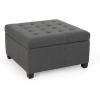 Christopher Knight Home Hedda Tufted Fabric Storage Ottoman(Dark Gray  Dark Brown)