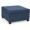Christopher Knight Home Hedda Tufted Fabric Storage Ottoman(Navy Blue  Dark Brown)
