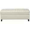 Christopher Knight Home Juliana PU Storage Ottoman, Ivory(Fabric ivory)