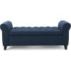 Christopher Knight Home Keiko Fabric Armed Storage Bench, Dark Blue, Dimensions: 19.75”D x 50.00”W x 20.5”H