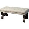 Christopher Knight Home Scarlett Tufted Fabric Ottoman / Bench, Light Beige(Mixed Brown)
