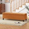 Christopher Knight Home Velvet Storage Ottoman,Rectangular Ottoman Bench,Upholstered Storage Bench,Foot Rest Bench for Living Room, Entryway and Bed Room,Burnt Orange(Burnt Orange)