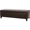 Christopher Knight Home York Bonded Leather Storage Ottoman Bench, Brown(Brown)
