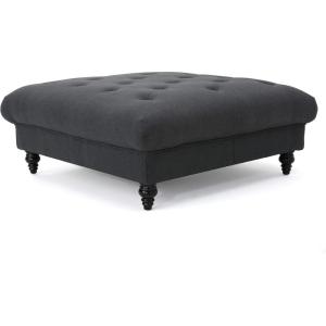 Christopher Knight Home Bordeaux Fabric Ottoman, Dark Blue Dimensions: 40.50”D x 40.50”W x 16.90”H(Dark Gray)