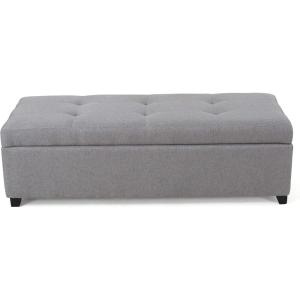 Christopher Knight Home Brentwood Fabric Storage Ottoman, Grey