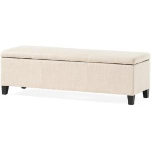 Christopher Knight Home Glouser Fabric Storage Ottoman, Light Beige