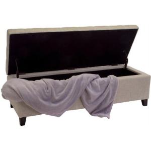 Christopher Knight Home Mission Tufted Fabric Storage Ottoman Bench, Dark Beige(Dark Beige)