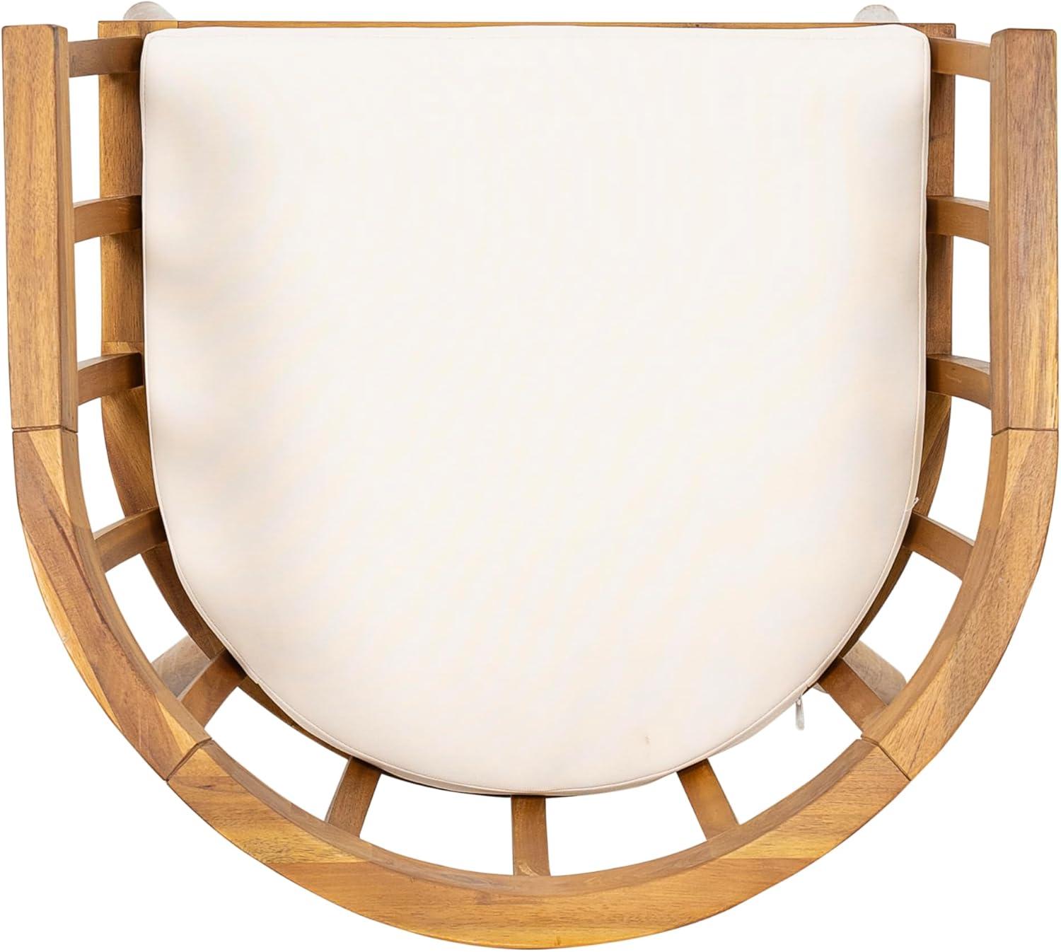image:imageChristopher Knight Home Belas Patio Acacia Wood Dining Chairs Set of 2 Wooden Outdoor Dining Armchair Set with Removable Cushions Comfy Lounge Chair Outdoor with Curved Backrest TeakBeige