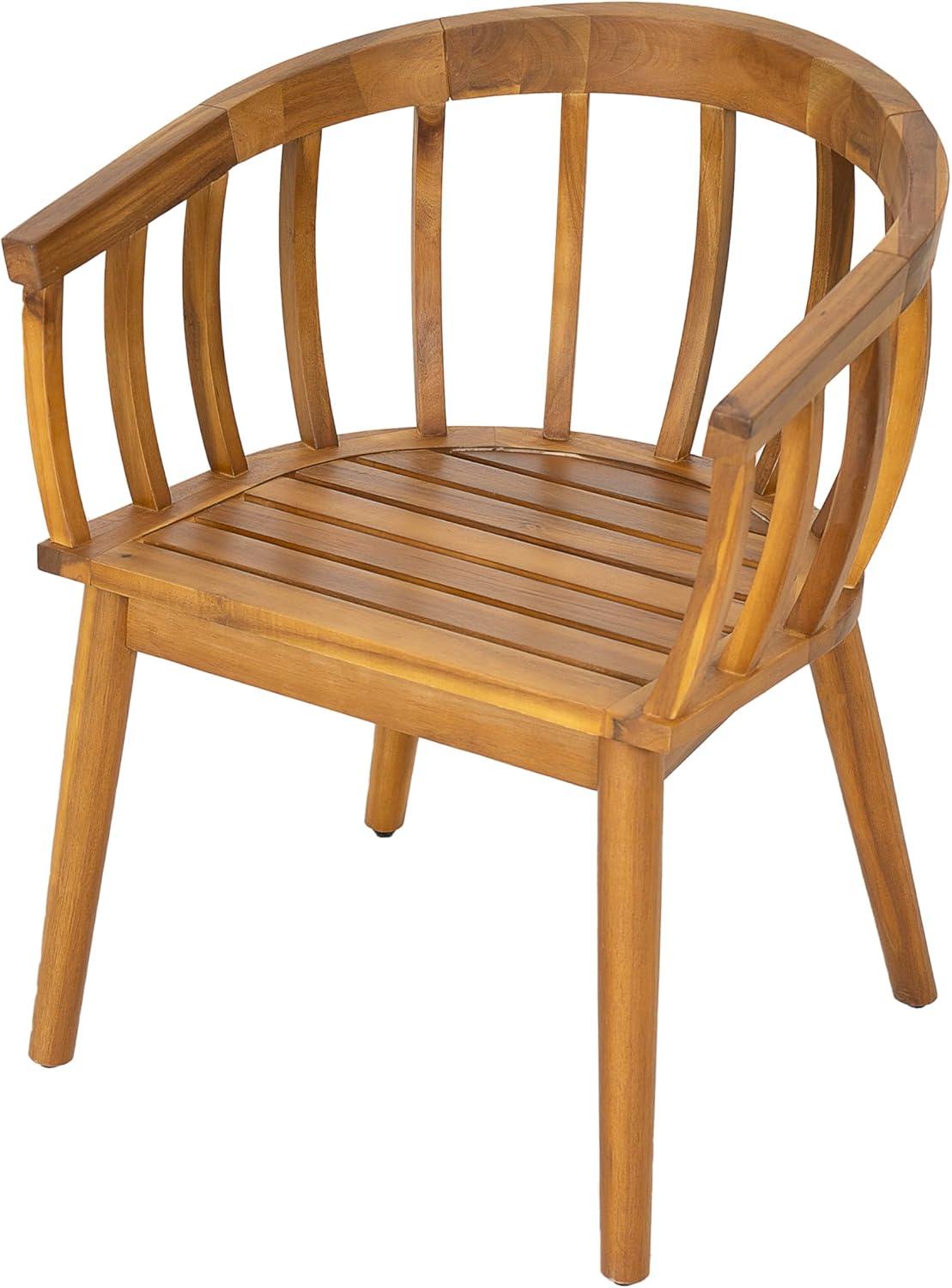 image:imageChristopher Knight Home Belas Patio Acacia Wood Dining Chairs Set of 2 Wooden Outdoor Dining Armchair Set with Removable Cushions Comfy Lounge Chair Outdoor with Curved Backrest TeakBeige