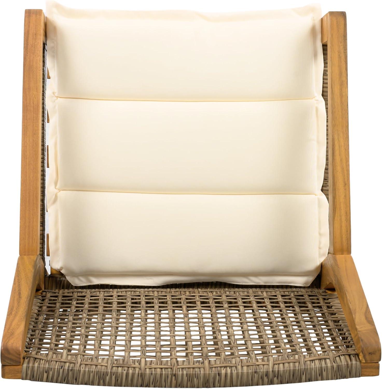 image:imageChristopher Knight Home Godiva Acacia Wood Outdoor Dining Chair Set of 2 Patio Dining Room Furniture Chair Set with Cushion Outdoor Wicker Armchair for Garden Backyard Relaxation TeakCream