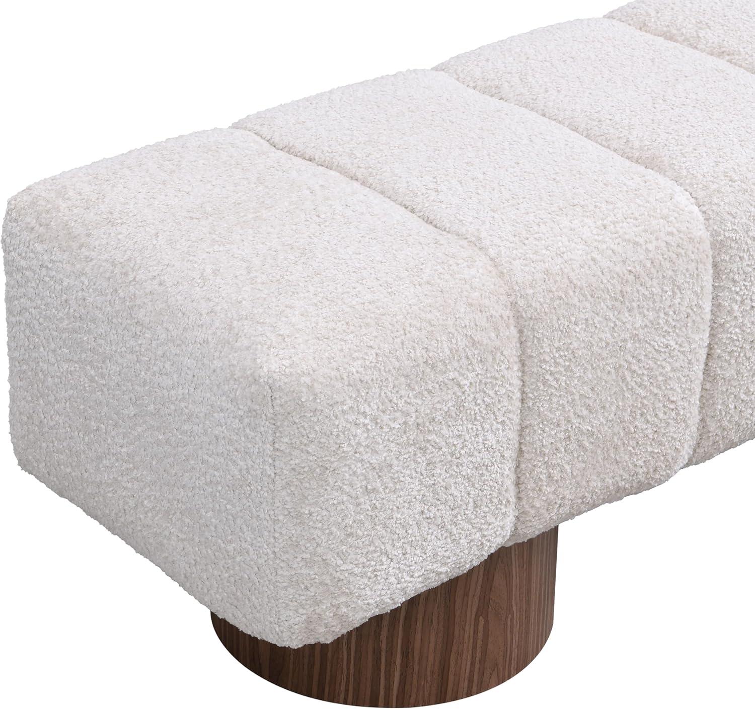 image:imageChristopher Knight Home Manila 64 Upholstered Ottoman Bench Rectangular Dining Seat Spacious Seating Long Footstool Boucle Dining Bench for Living Room Dining Room No Assembly Needed Beige