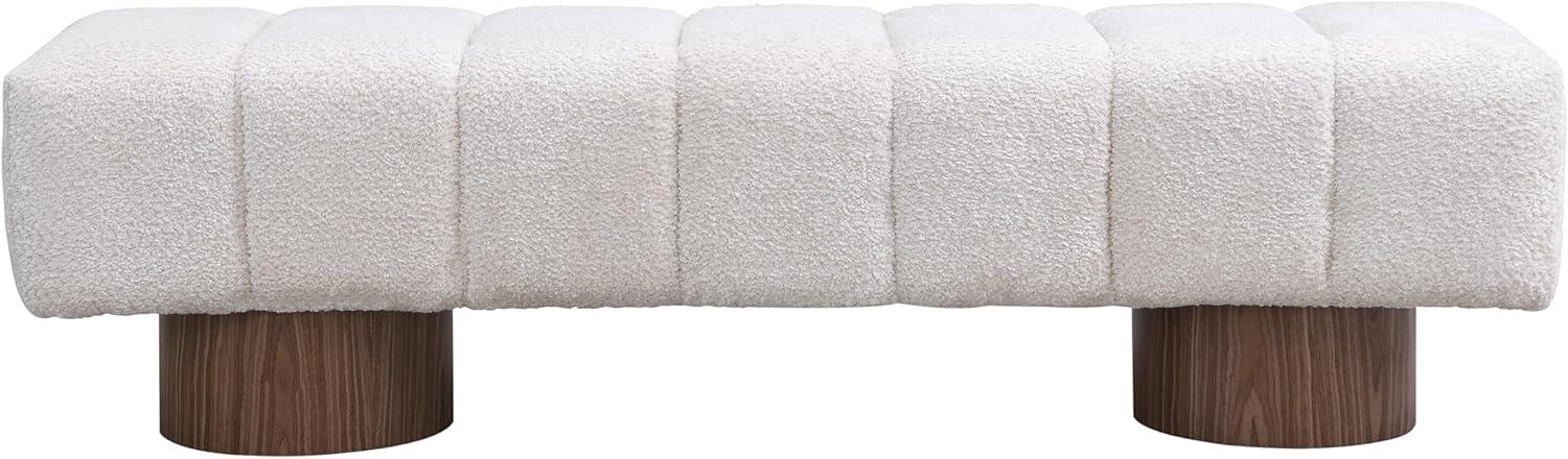 image:imageChristopher Knight Home Manila 64 Upholstered Ottoman Bench Rectangular Dining Seat Spacious Seating Long Footstool Boucle Dining Bench for Living Room Dining Room No Assembly Needed Beige