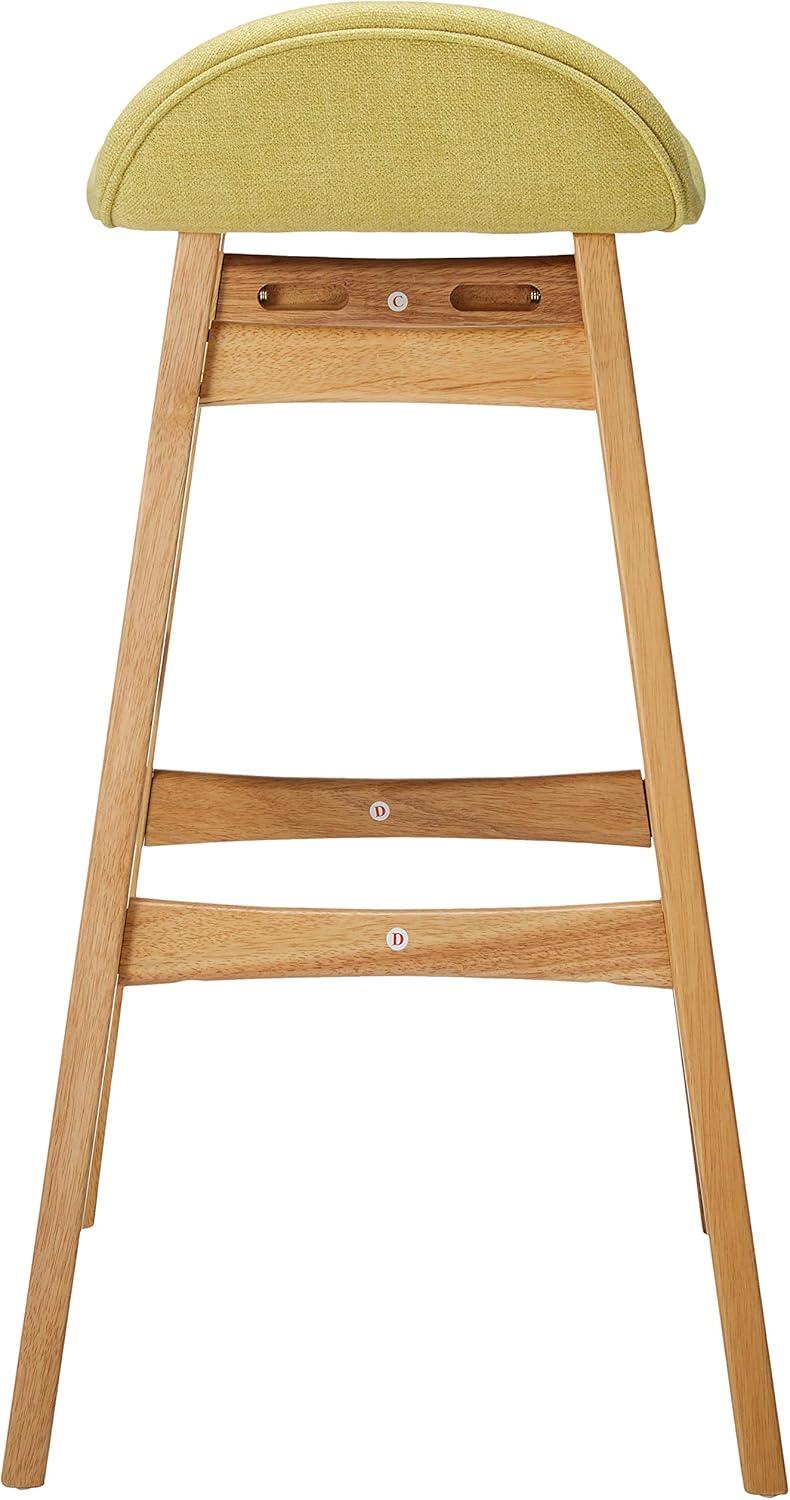 image:imageChristopher Knight Home Moria Fabric Oak Finish Bar Stools 2Pcs Set Green Tea