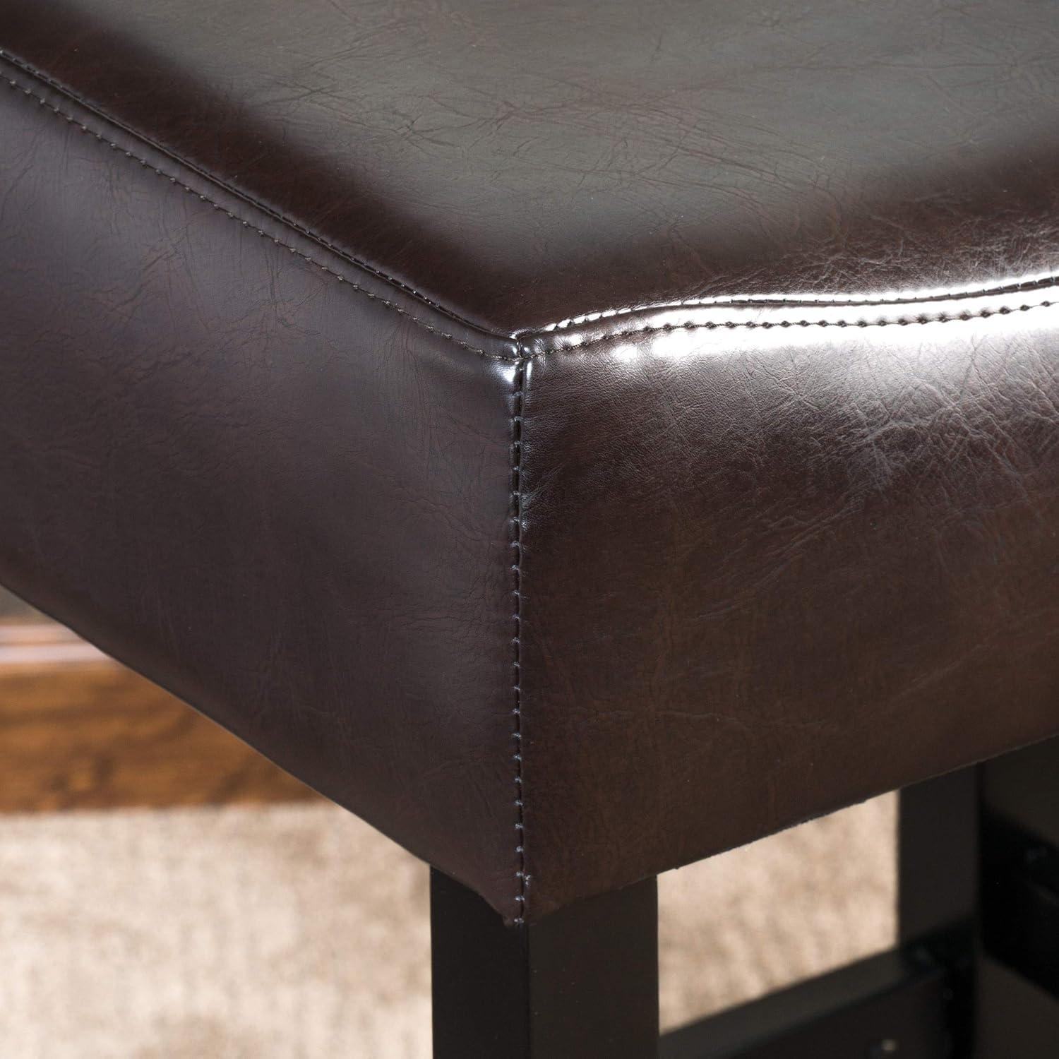 image:imageChristopher Knight Home Portman Leather Backless Counterstools 2Pcs Set Brown