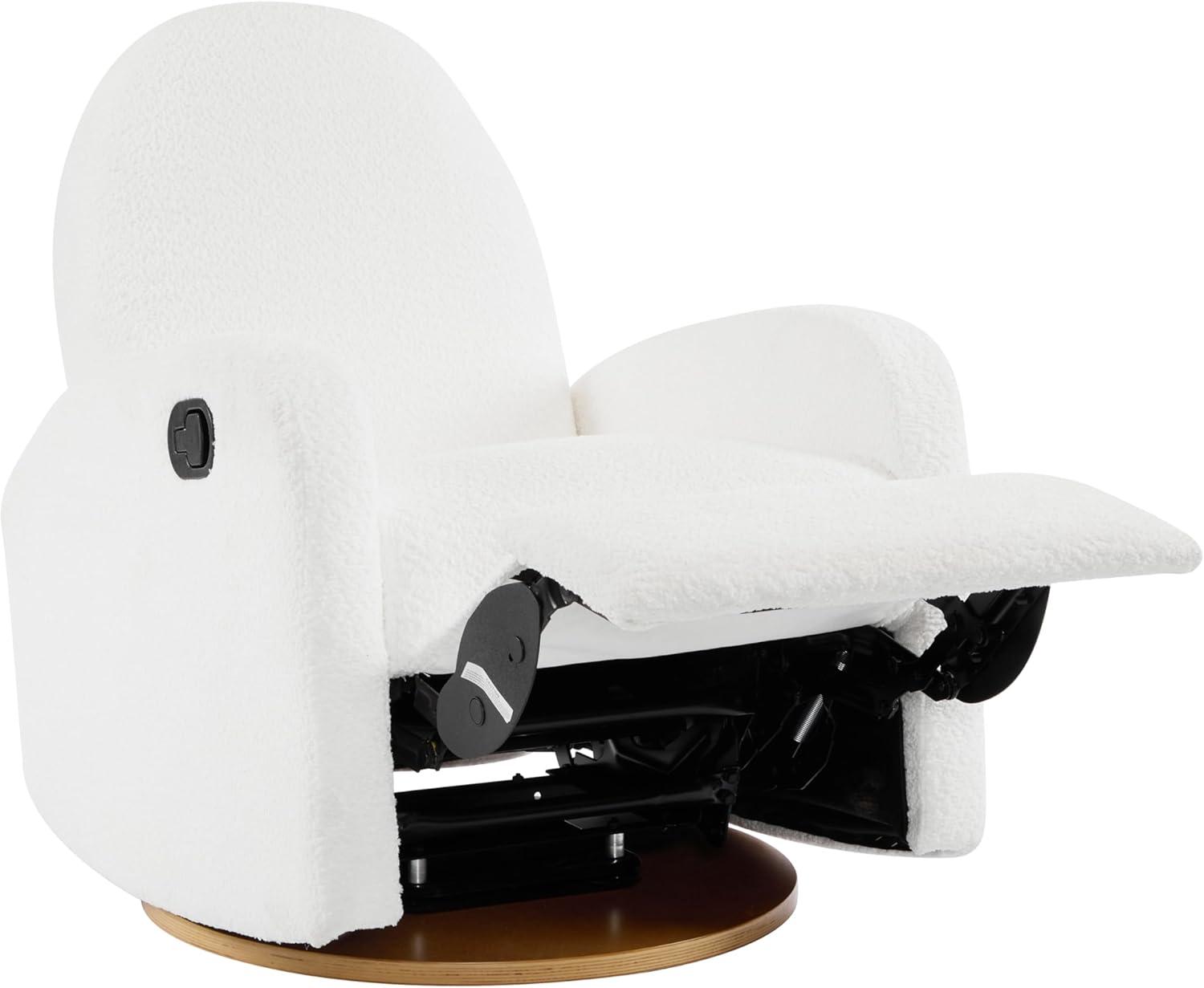 image:imageChristopher Knight Home Sidney Boucle Fabric Upholstered 360 Swivel Chair PushBack Recliner Solid Wood Glider Recliner with Rotation Living Room Lounge Chair Adjustable Backrest Milky WhiteMilky White