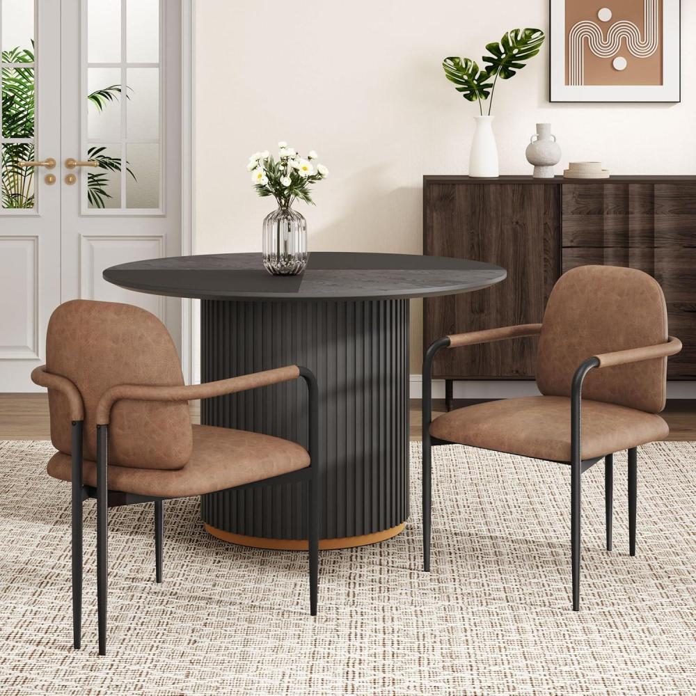 image:imageChristopher Knight Home Ebany Dining Chairs Set of 2 Upholstered Dining Chair Metal Frame Accent Chair Kitchen Armchair Comfort Seating Kitchen Chairs Dining Living Room Cafeteria Reddish BrownReddish Brown