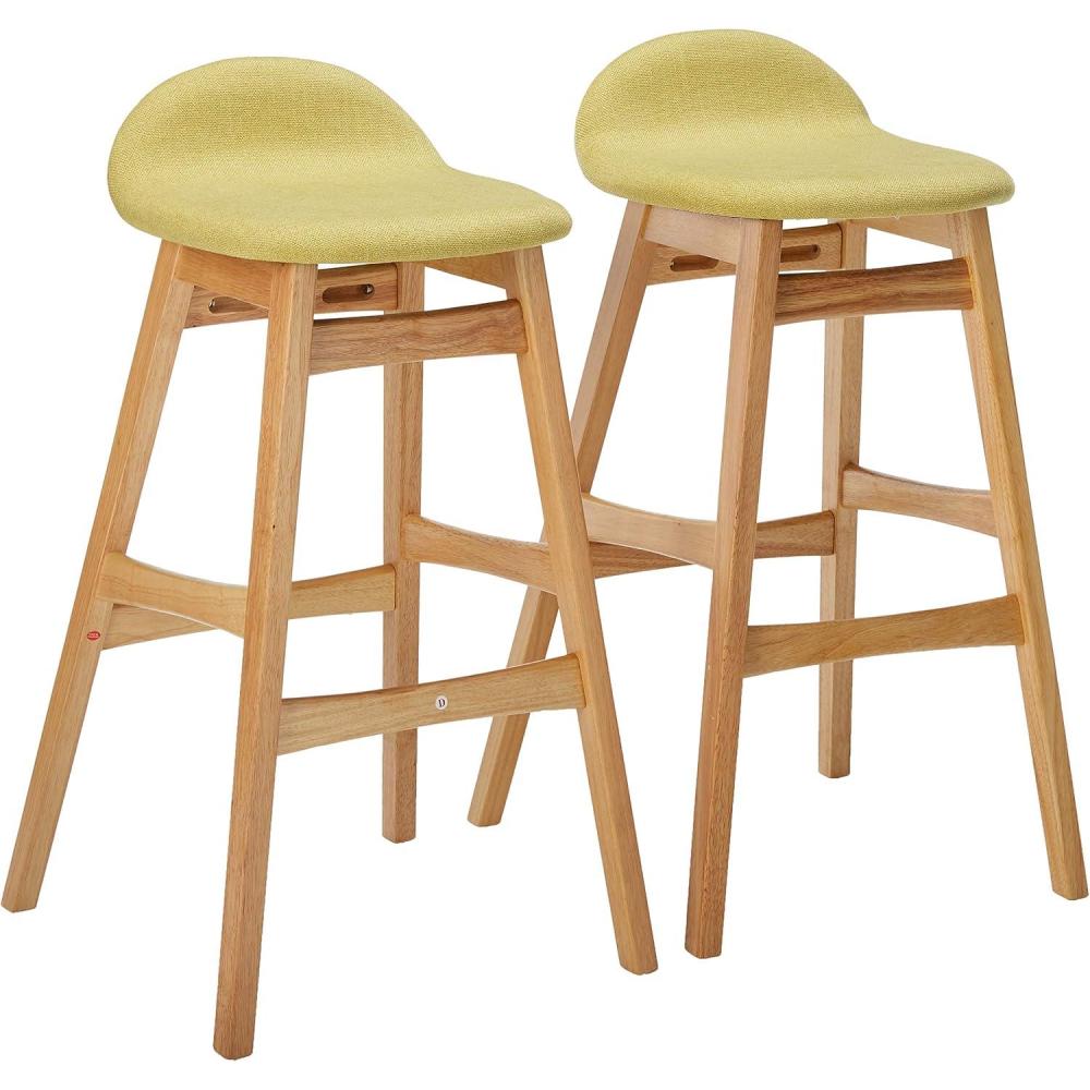 image:imageChristopher Knight Home Moria Fabric Oak Finish Bar Stools 2Pcs Set Green Tea