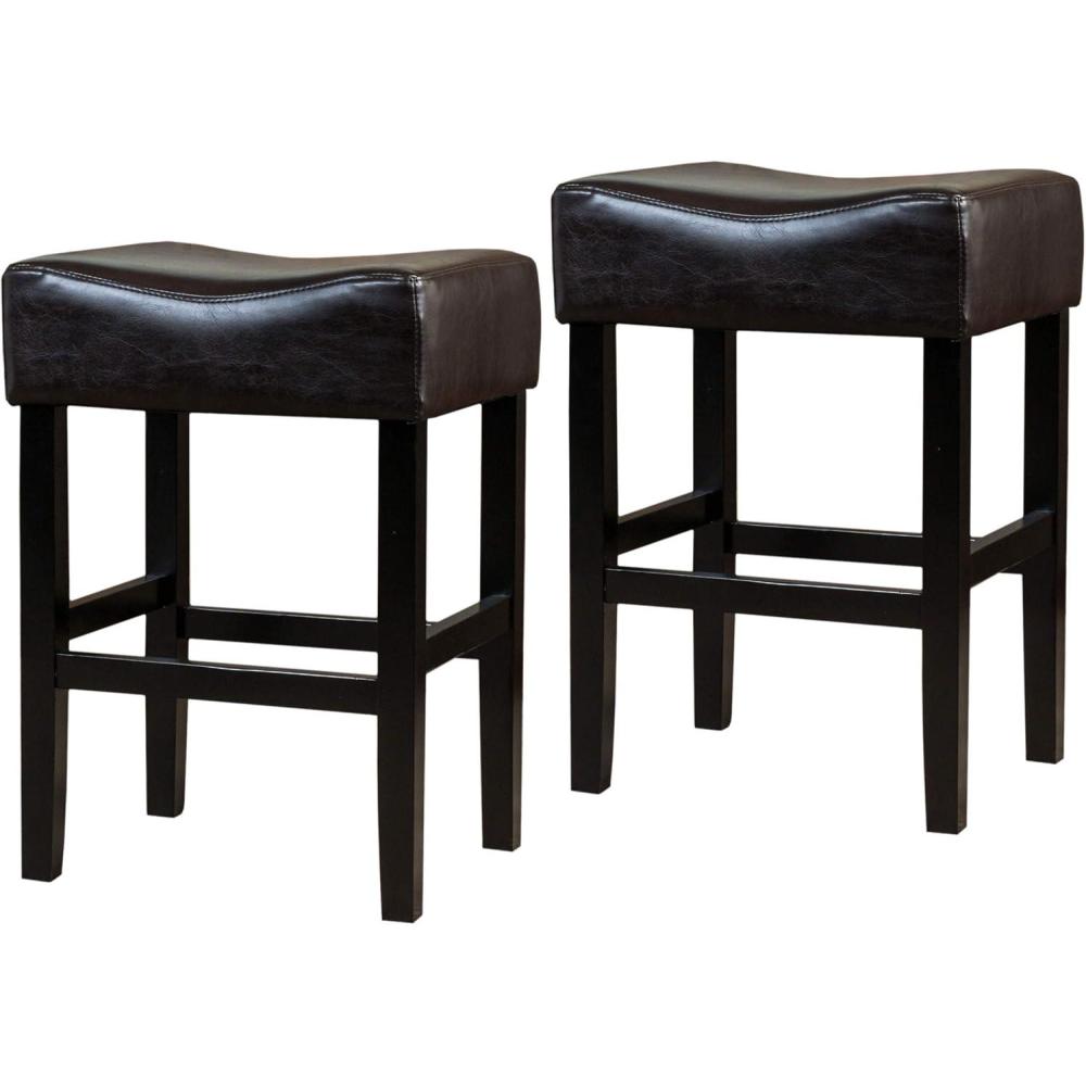 image:imageChristopher Knight Home Portman Leather Backless Counterstools 2Pcs Set Brown