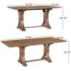 Christopher Knight Home Ethan Extendable Dining Room Table for 6, Wooden Rectangular Expandable Kitchen Table, Vintage Dining Table for Dining Room Kitchen, Light Natural(Walnut)
