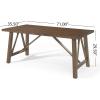 Christopher Knight Home Hhdza Farmhouse Dining Table for 6-8, 71″ Rubberwood Dinner Table with Cross Beam Frame & Wood-Like Low-Maintenance Top, Dining Room Furniture for 6-8, Antique Brown