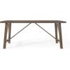Christopher Knight Home Hhdza Farmhouse Dining Table for 6-8, 71″ Rubberwood Dinner Table with Cross Beam Frame & Wood-Like Low-Maintenance Top, Dining Room Furniture for 6-8, Antique Brown