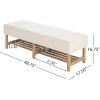 Christopher Knight Home Misty Modern Upholstered Entryway Bench, Solid Wood Storage Ottoman Bench, 2-Tier Shoe Bench with Shelf, Ottoman End of Bed Bench for Bedroom, Beige+Natural