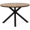 Christopher Knight Home Rlyn 5 Pieces Patio Dining Set, Rope Acacia Wood Dining Chair, Woven Armchairs, Round Wood Table for 4, Outdoor Table and Chair for Garden, Backyard, Poolside, Light Brown+Teak(Teak Finish + Light Brown Rope+teak Finish Table Top+black Metal Table Leg)