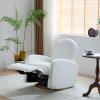 Christopher Knight Home Sidney Boucle Fabric Upholstered 360° Swivel Chair, Push-Back Recliner, Solid Wood Glider Recliner with Rotation, Living Room Lounge Chair, Adjustable Backrest, Milky White(Milky White)