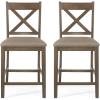 Christopher Knight Home Emory Counter Stool Sets, Black + Matte Black(Antique Brown)