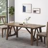 Christopher Knight Home Hhdza Farmhouse Dining Table for 6-8, 71″ Rubberwood Dinner Table with Cross Beam Frame & Wood-Like Low-Maintenance Top, Dining Room Furniture for 6-8, Antique Brown