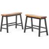 Christopher Knight Home Pomeroy 24″ Saddle Benches, 2-Pcs Set, Walnut / Black