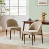 Christopher Knight Home Rider Modern Dining Chairs Set of 2, Chenille Fabric Upholstered Dining Room Chair, Kitchen Side Chair with Iron Frame, Living Room Comfy Extra Seat, Grey+Walnut(Dark Beige+walnut)