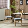 Christopher Knight Home Set of 2 Powell French Country Indoor Dining Chairs, Wooden Dining Room Chair with Cane Backrest, High Back Kitchen Seat, Fabric Upholstered Armless Chair, Slate Blue(Slate Blue)