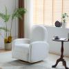 Christopher Knight Home Sidney Boucle Fabric Upholstered 360° Swivel Chair, Push-Back Recliner, Solid Wood Glider Recliner with Rotation, Living Room Lounge Chair, Adjustable Backrest, Milky White(Milky White)