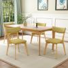 Christopher Knight Home Wrene Mid-Century Dining Chairs Set of 4, Upholstered Dining Room Chairs, Comfy Seating Kitchen Side Chair Set, Armless Accent Chair Set for Home Office, Dark Gray+Walnut(Green Tea+oak)