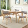 Christopher Knight Home Wrene Mid-Century Dining Chairs Set of 4, Upholstered Dining Room Chairs, Comfy Seating Kitchen Side Chair Set, Armless Accent Chair Set for Home Office, Dark Gray+Walnut(Dark Gray+oak)