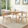 Christopher Knight Home Wrene Mid-Century Dining Chairs Set of 4, Upholstered Dining Room Chairs, Comfy Seating Kitchen Side Chair Set, Armless Accent Chair Set for Home Office, Dark Gray+Walnut(Light Beige+oak)